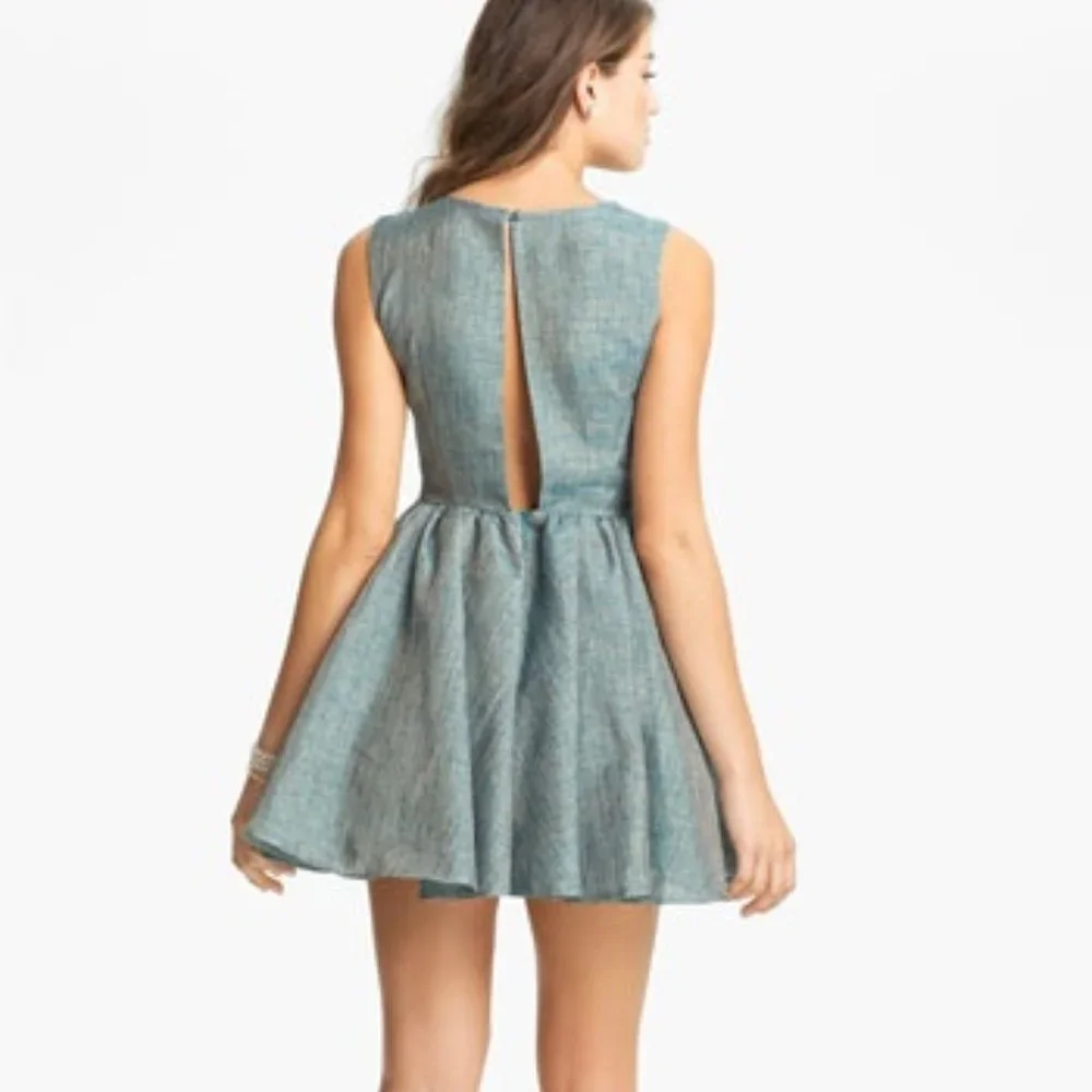Short blue dress with POCKETS - Picture 2 of 16